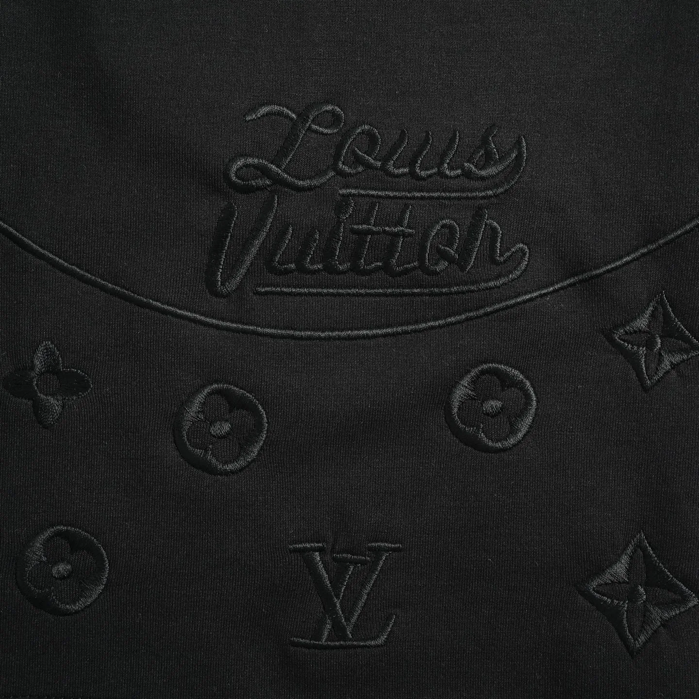 Louis Vuitton/Louis Vuitton wave pattern old flower embroidered logo shorts